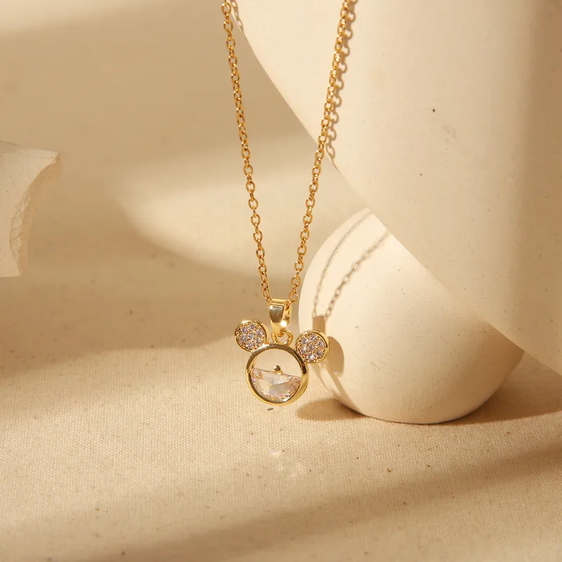 Crystal Circle Pendant Necklace - Image 3