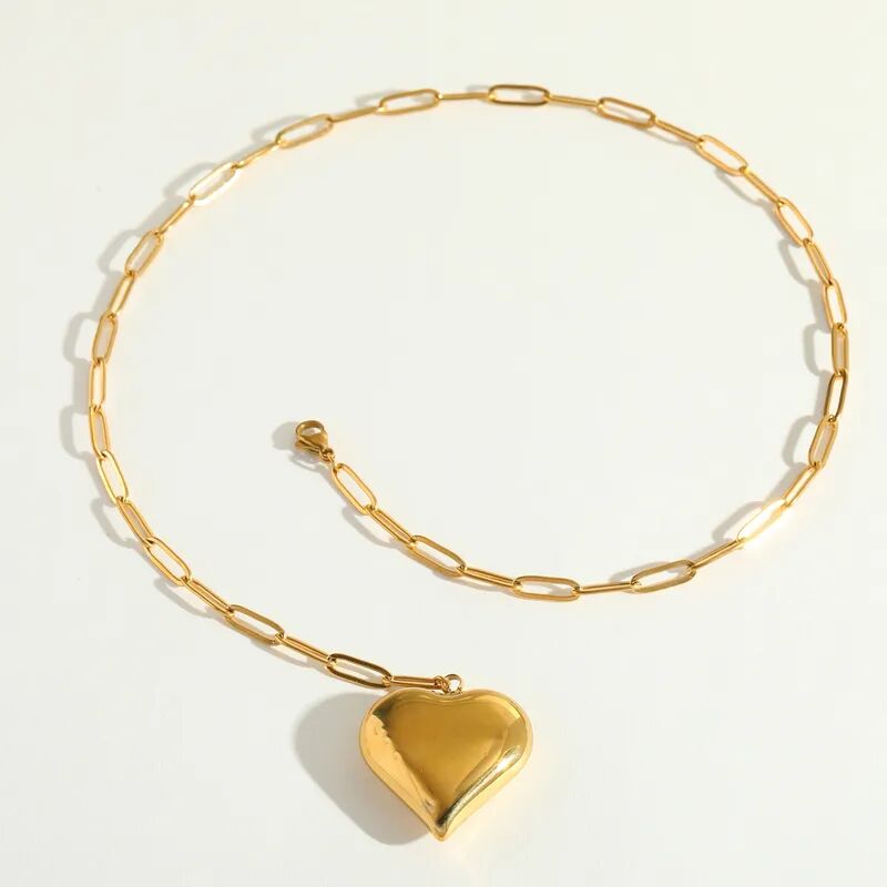 Gold Heart Pendant  Necklace