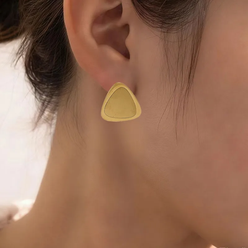 Solara Triangle Stud Earrings - Image 2