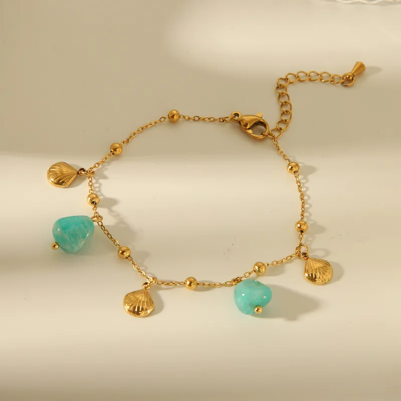 Charm Bracelet with Green Beads - Image 3