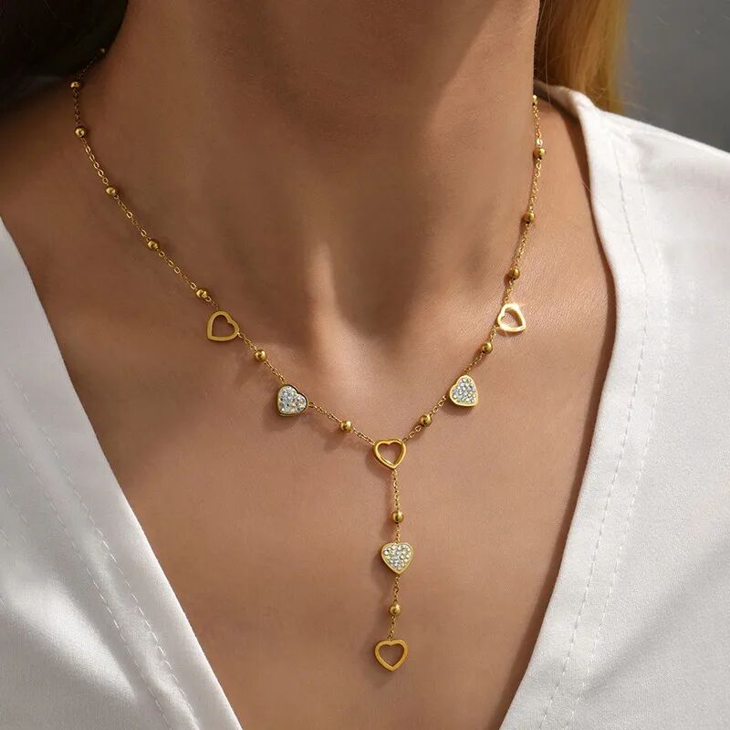 Heart Charm Drop Necklace - Image 3