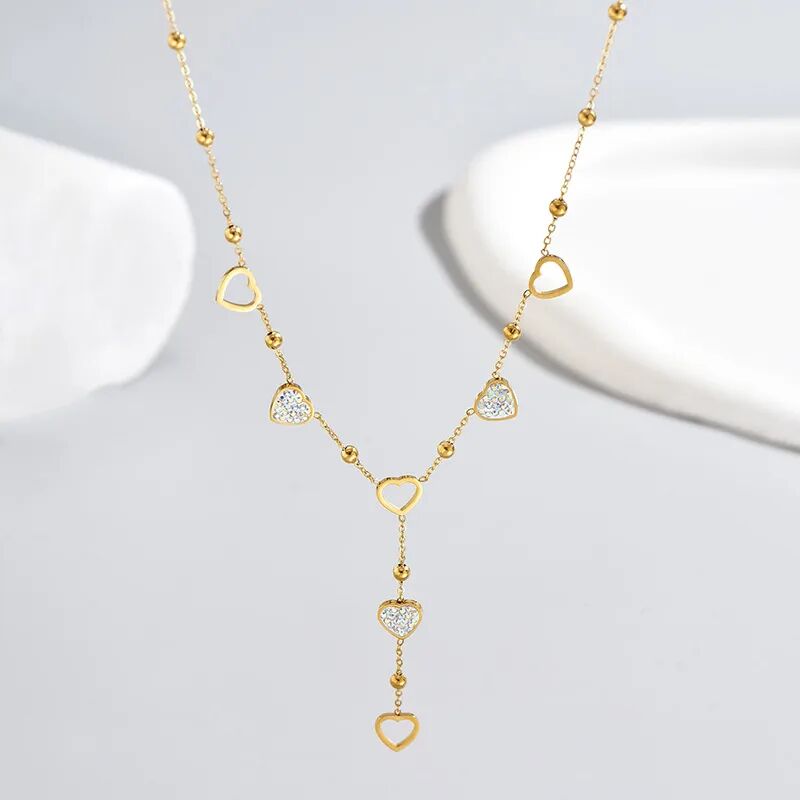 Heart Charm Drop Necklace