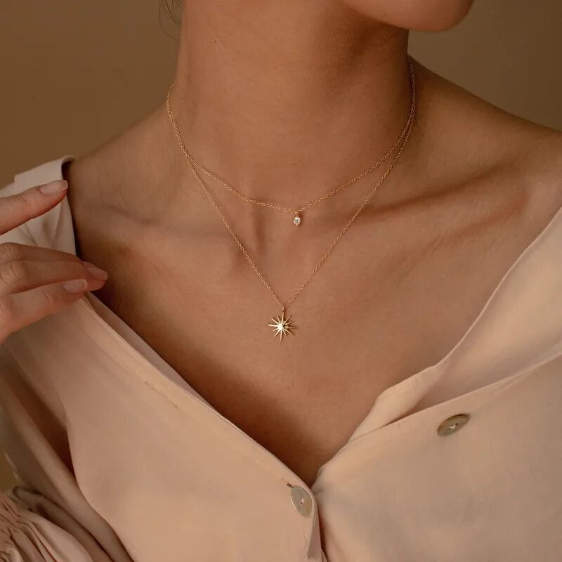 Golden North Star Layered Necklace - Image 4