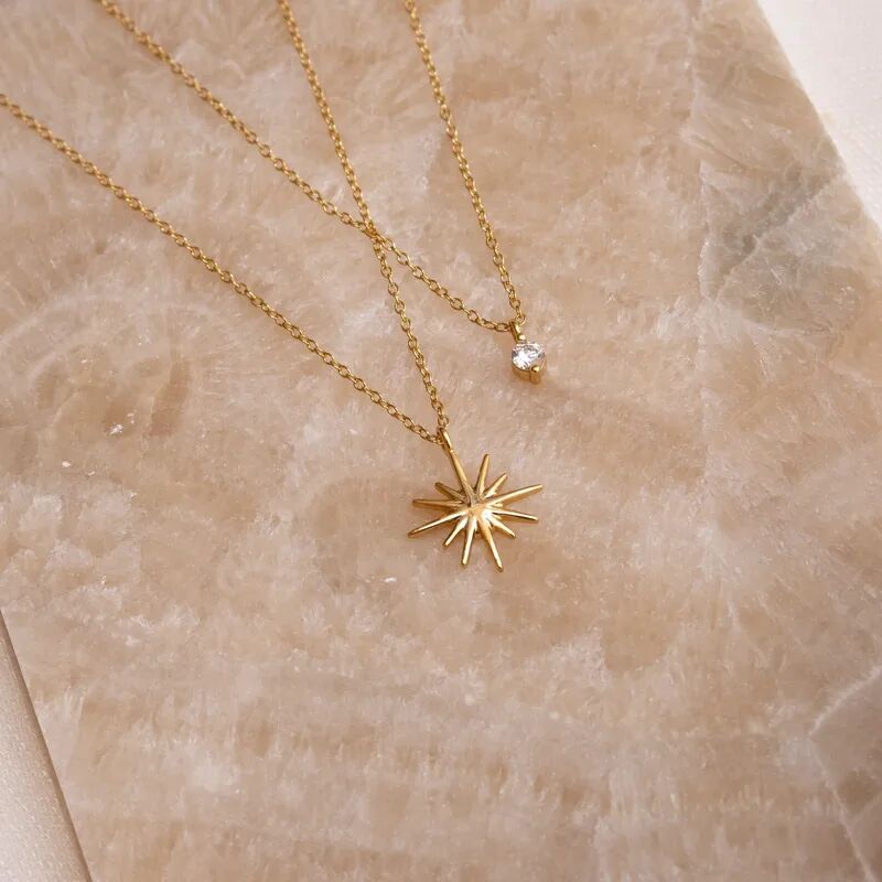 Golden North Star Layered Necklace - Image 3