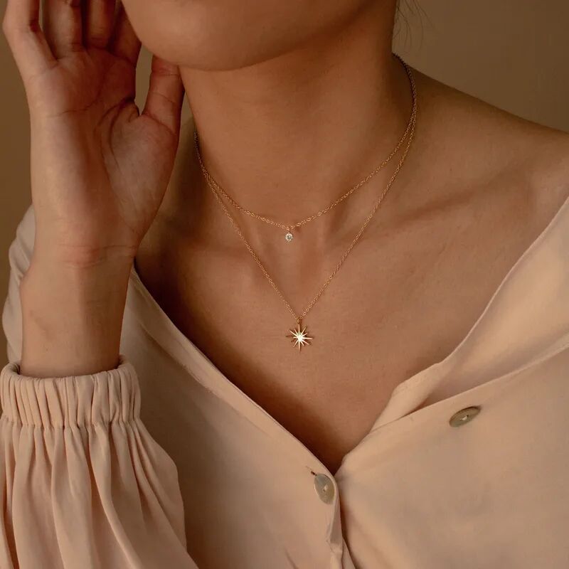 Golden North Star Layered Necklace - Image 2