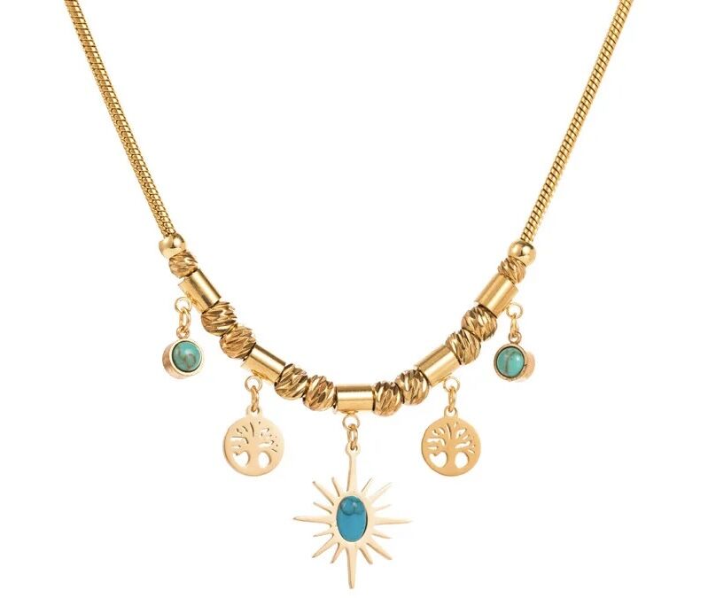 Solara Turquoise Charm Necklace