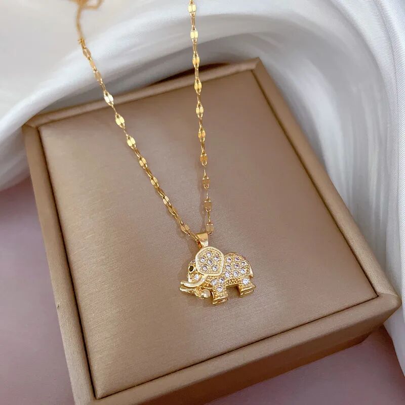 Gold Elephant Pendant Necklace - Image 2
