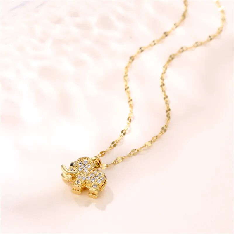 Gold Elephant Pendant Necklace - Image 5