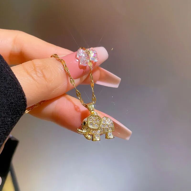 Gold Elephant Pendant Necklace - Image 8