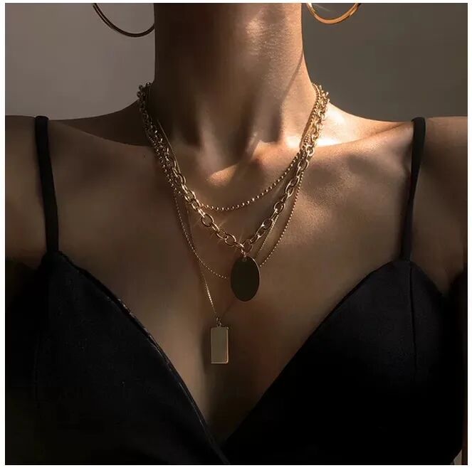 Gold Multi-Layer Pendant Necklace - Image 4