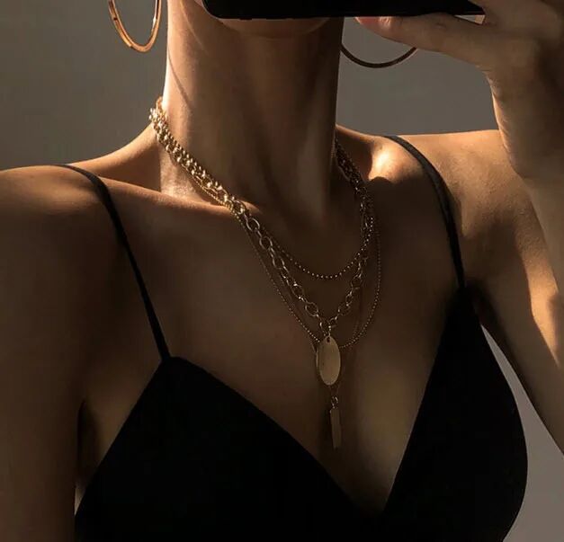 Gold Multi-Layer Pendant Necklace - Image 3