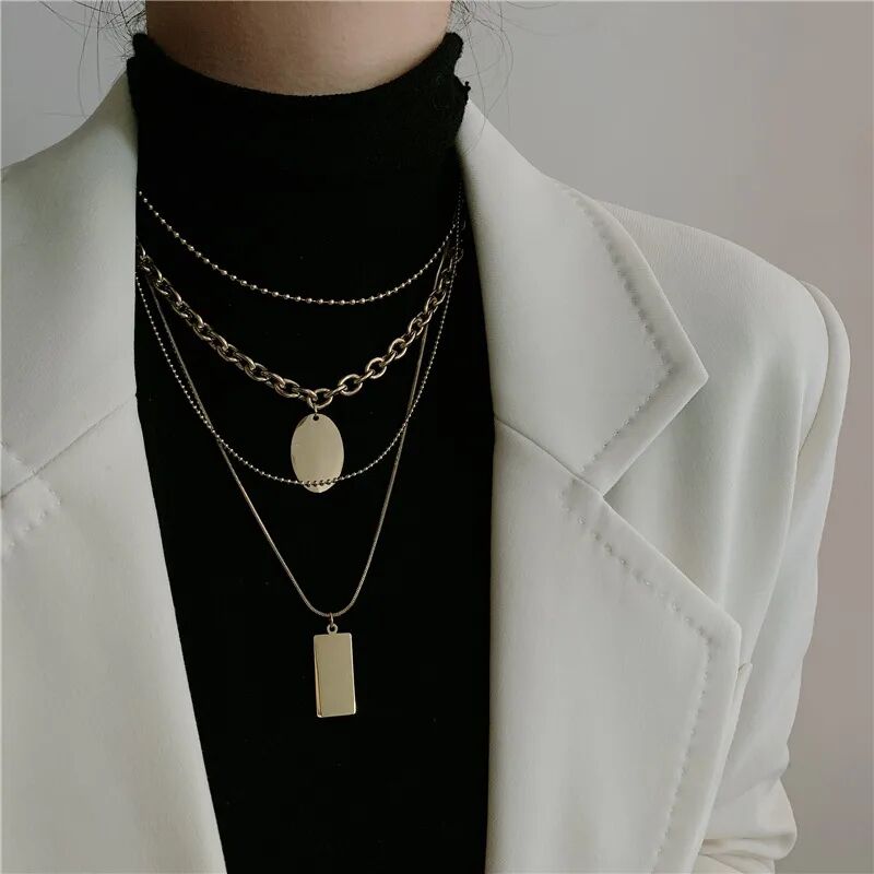 Gold Multi-Layer Pendant Necklace