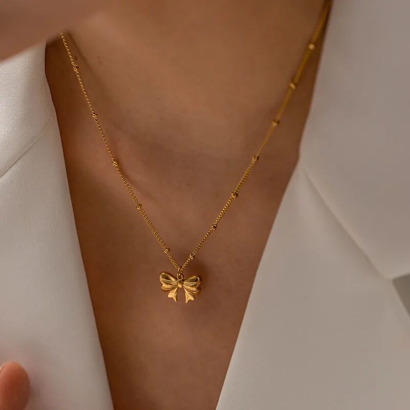 Gold Butterfly Pendant Necklace - Image 3