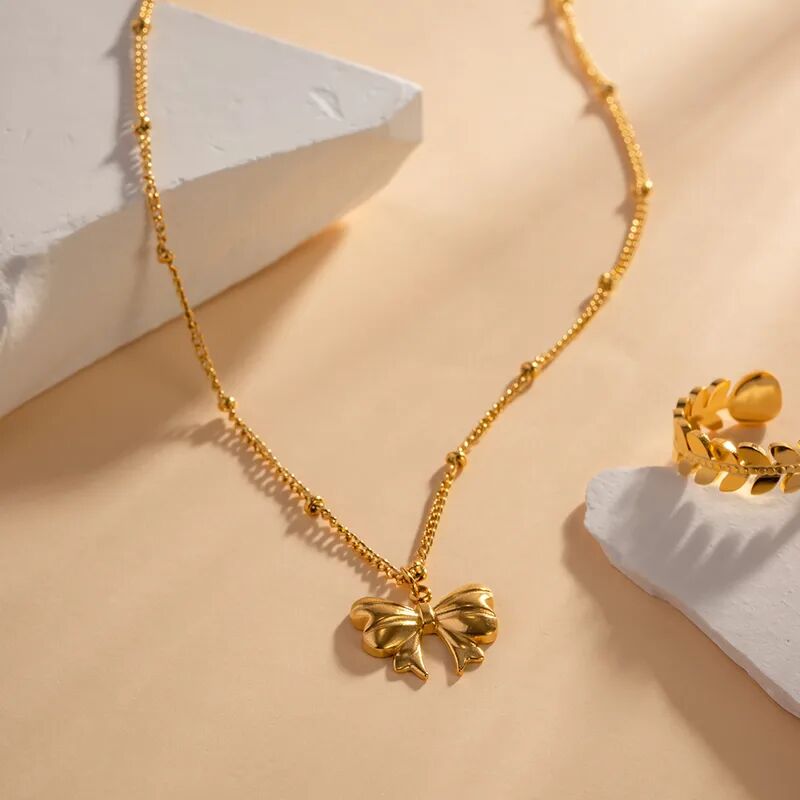 Gold Butterfly Pendant Necklace - Image 2