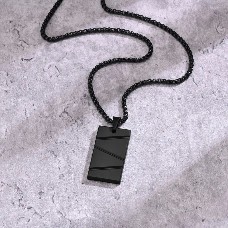 Matte Black Pendant Necklace - Image 7