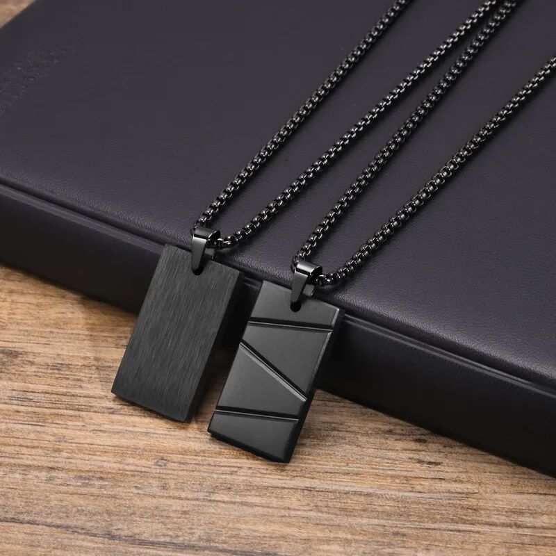 Matte Black Pendant Necklace - Image 2