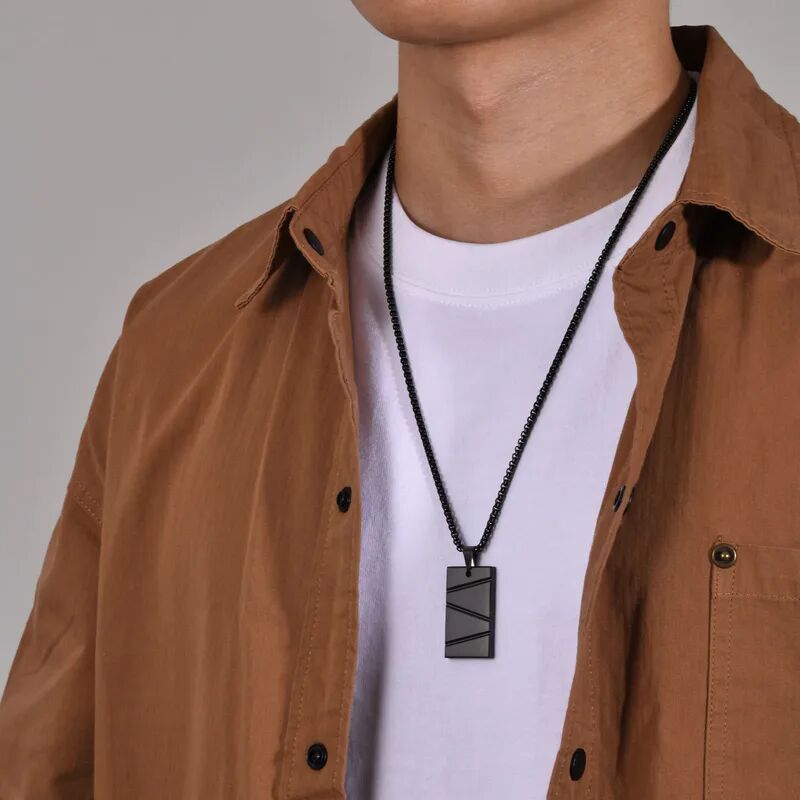 Matte Black Pendant Necklace - Image 3