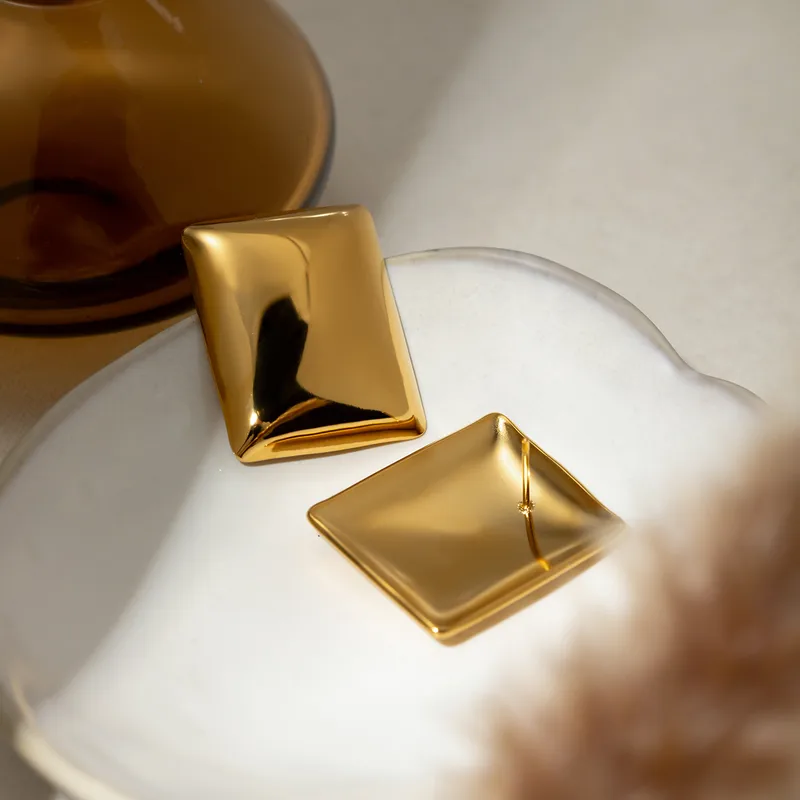 Gold Statement Earrings - Image 3