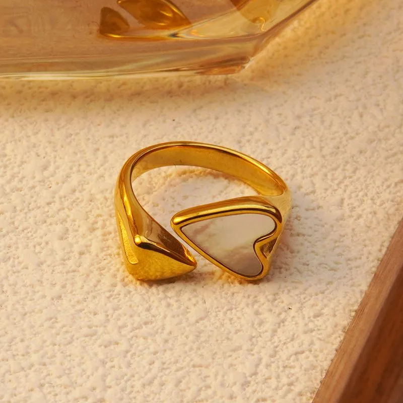 Adjustable Enamel Heart Ring - Image 7