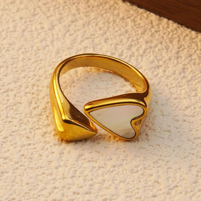 Adjustable Enamel Heart Ring - Image 6