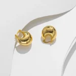 Bold Dome Gold Hoop Earrings