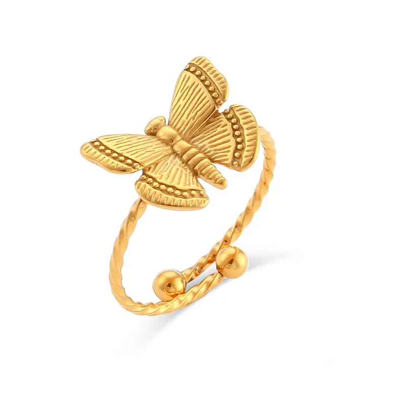 Gold Butterfly Adjustable Ring