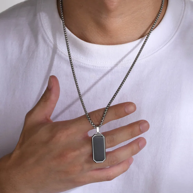 Rectangular Pendant Necklace - Image 2