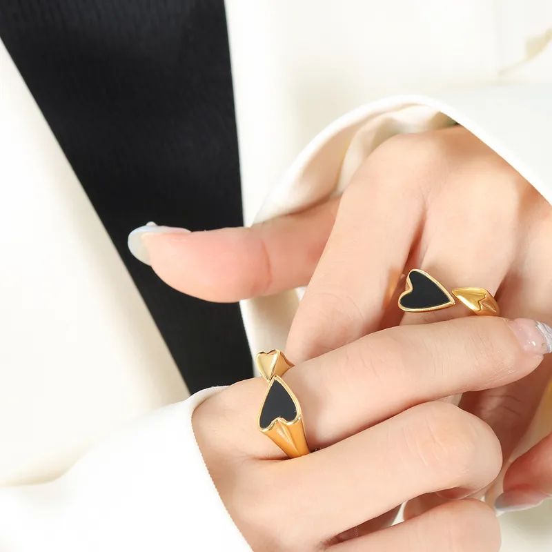 Adjustable Enamel Heart Ring - Image 5