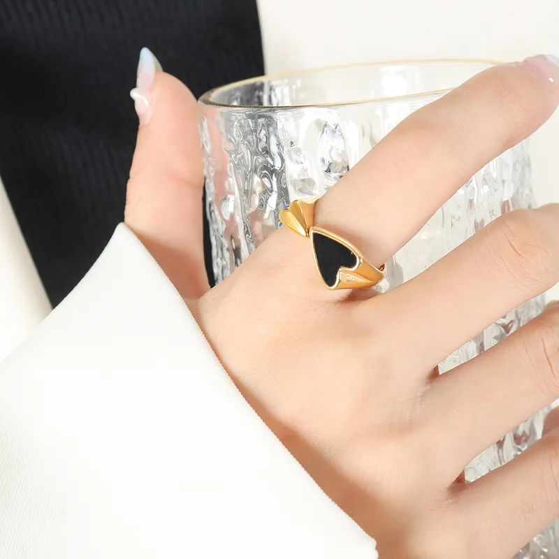 Adjustable Enamel Heart Ring - Image 4