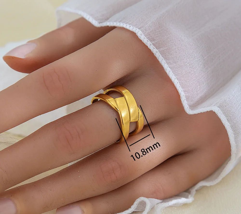 Gold Celestial & Statement Rings Collection – Adjustable Moon, Star, Heart, Mother of Pearl, Wave, and Twisted Bands - Image 9