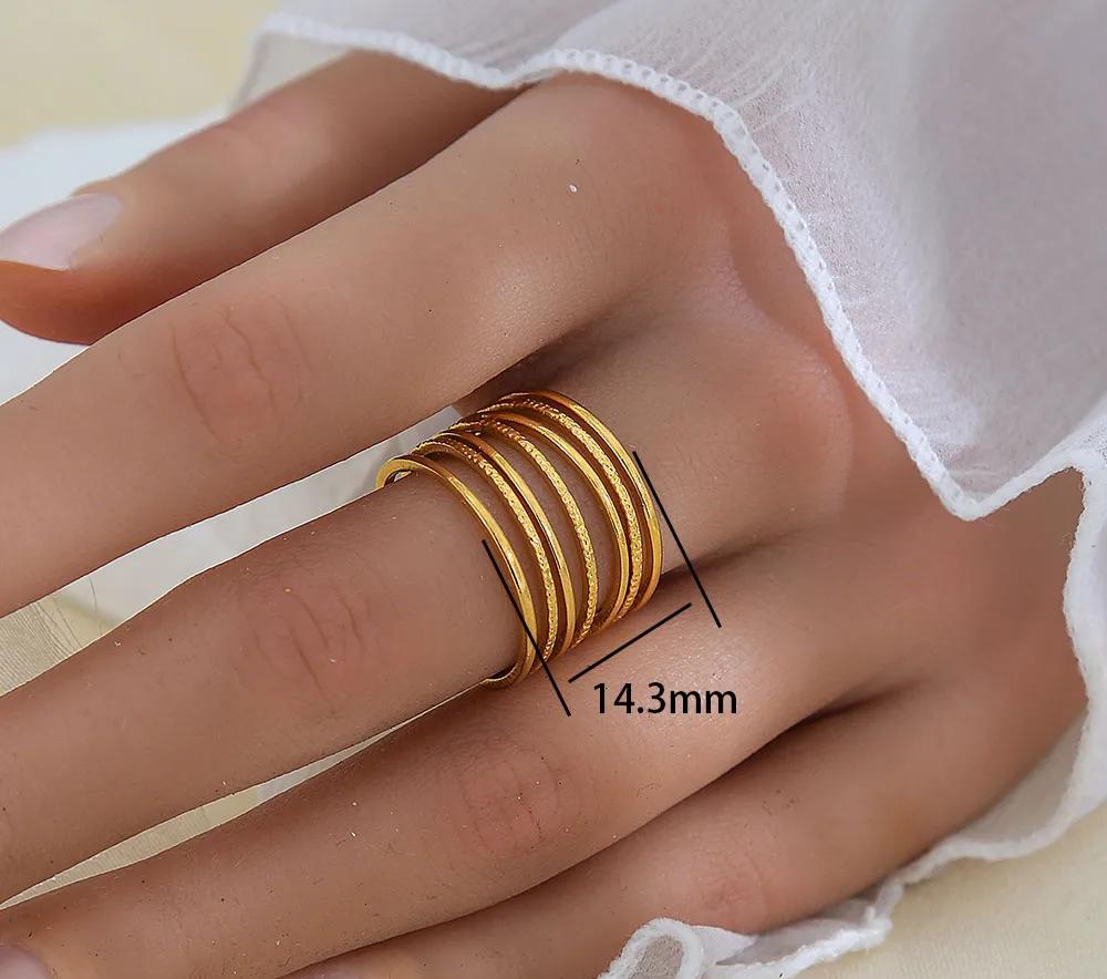 Gold Celestial & Statement Rings Collection – Adjustable Moon, Star, Heart, Mother of Pearl, Wave, and Twisted Bands - Image 2