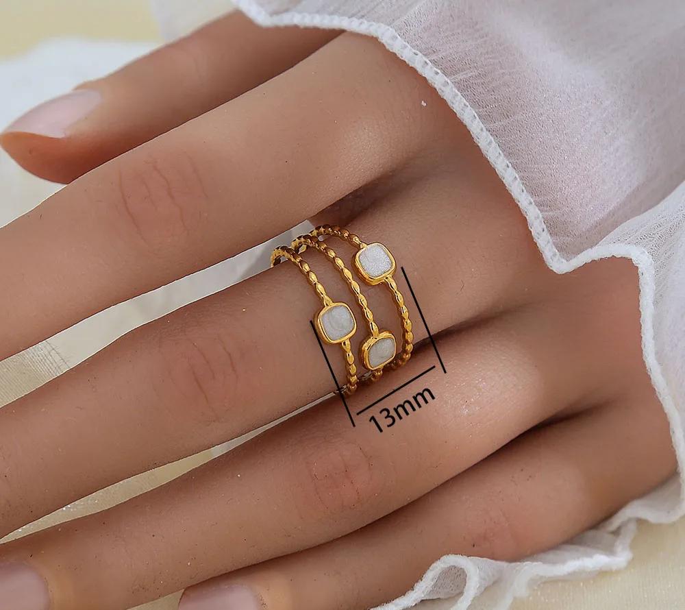 Gold Celestial & Statement Rings Collection – Adjustable Moon, Star, Heart, Mother of Pearl, Wave, and Twisted Bands - Image 6