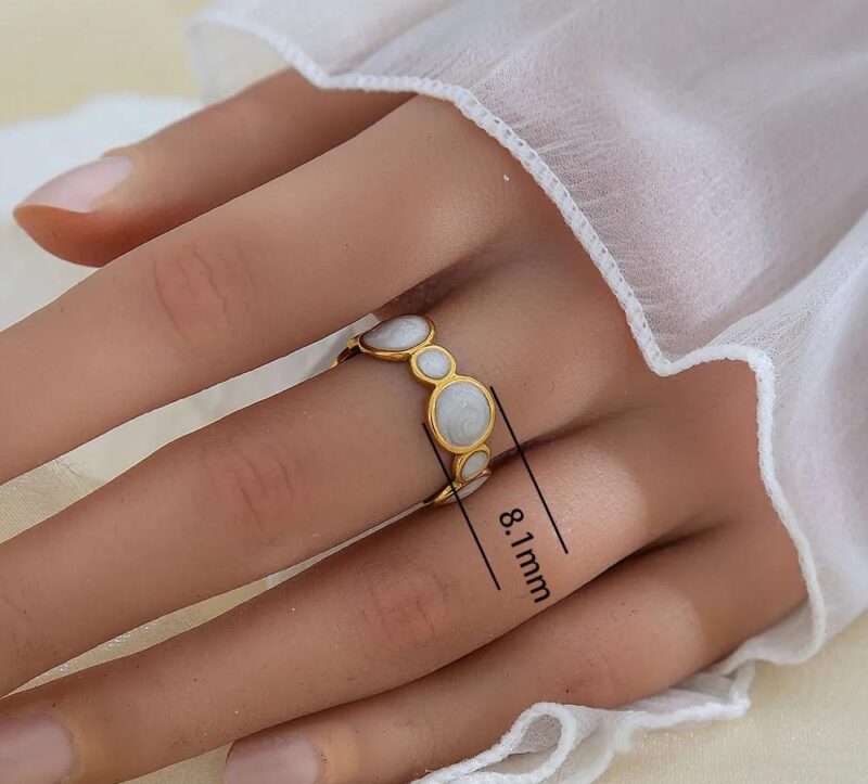 Gold Celestial & Statement Rings Collection – Adjustable Moon, Star, Heart, Mother of Pearl, Wave, and Twisted Bands - Image 8