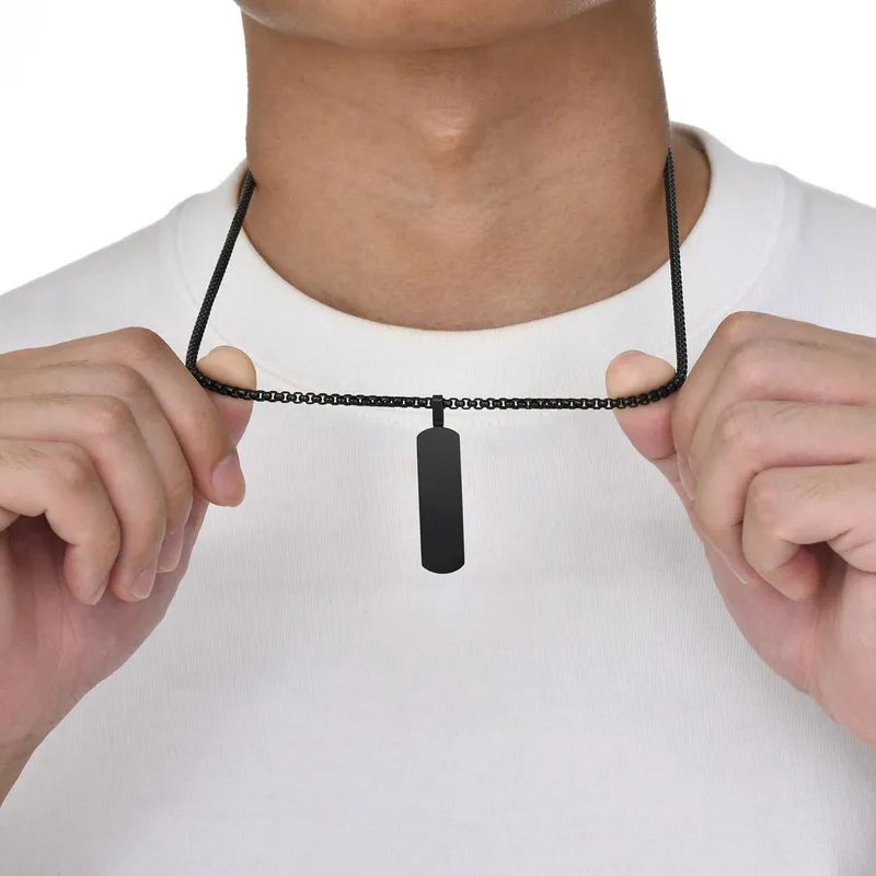 Bold Tag Pendant Necklace - Image 3