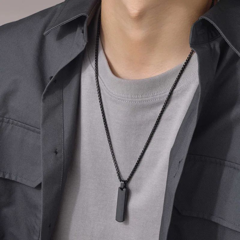 Bold Tag Pendant Necklace - Image 2