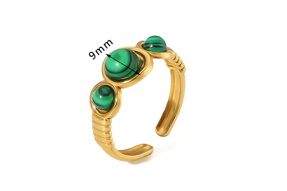 Green Malachite Statement Rings - Image 5
