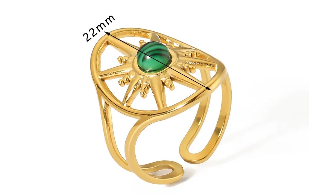 Green Malachite Statement Rings - Image 6