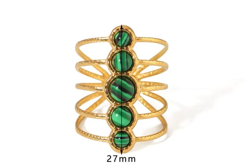 Green Malachite Statement Rings - Image 3