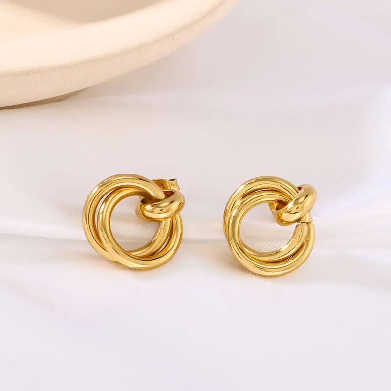 Interlocking Knot Hoop Earrings - Image 2