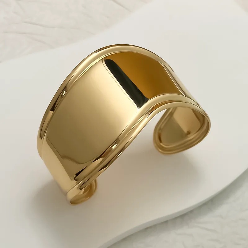 Wide Statement Cuff Bracelet - Image 2