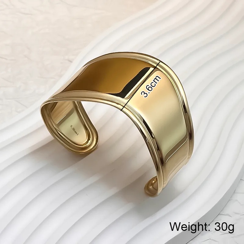 Wide Statement Cuff Bracelet - Image 3