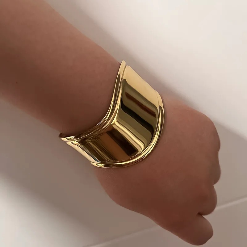Wide Statement Cuff Bracelet - Image 4