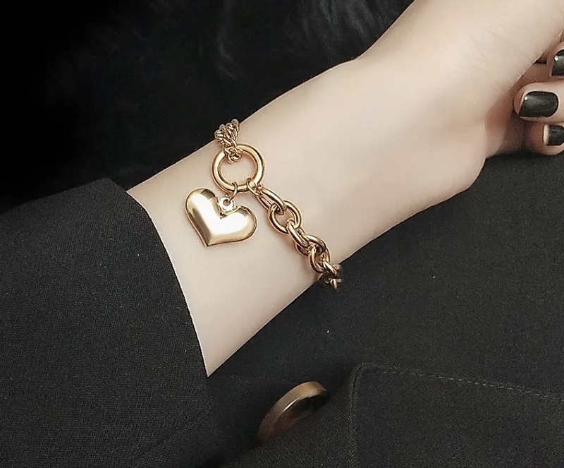 Gold Heart Charm  Bracelet - Image 2