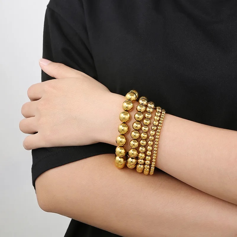 Classic Gold Beaded Bracelet - Image 3