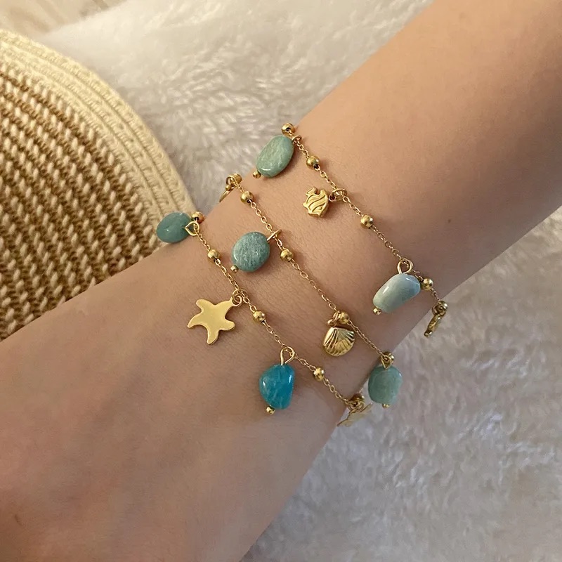 Charm Bracelet with Green Beads - Image 4