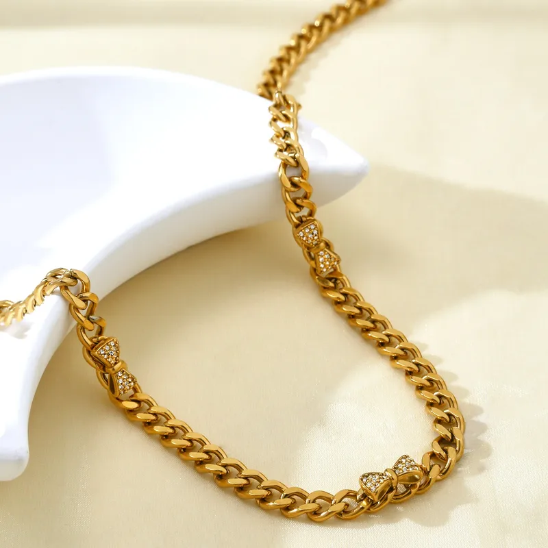Cuban Chain Necklace with Crystal Accents - Image 7