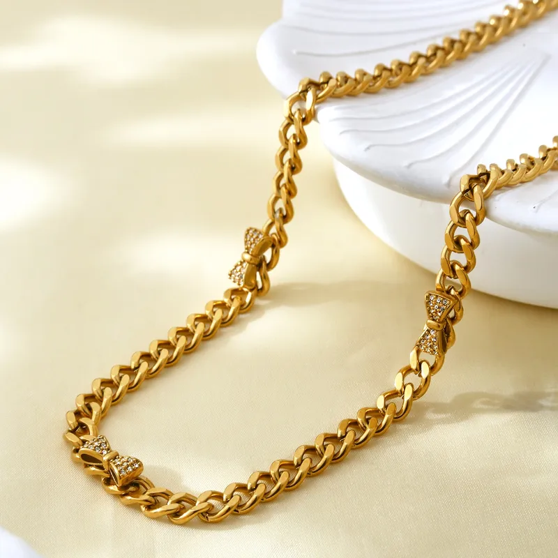 Cuban Chain Necklace with Crystal Accents - Image 6