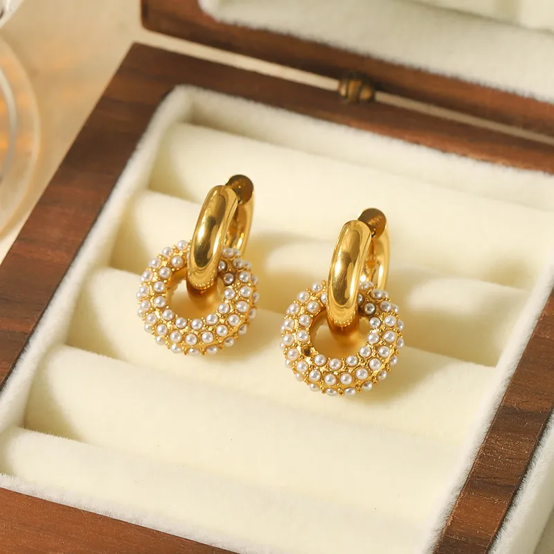 Luna Pearl Hoop Earrings