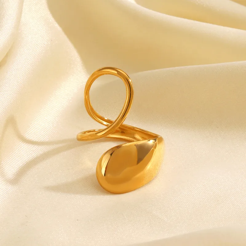 Abstract Teardrop Adjustable Ring - Image 4