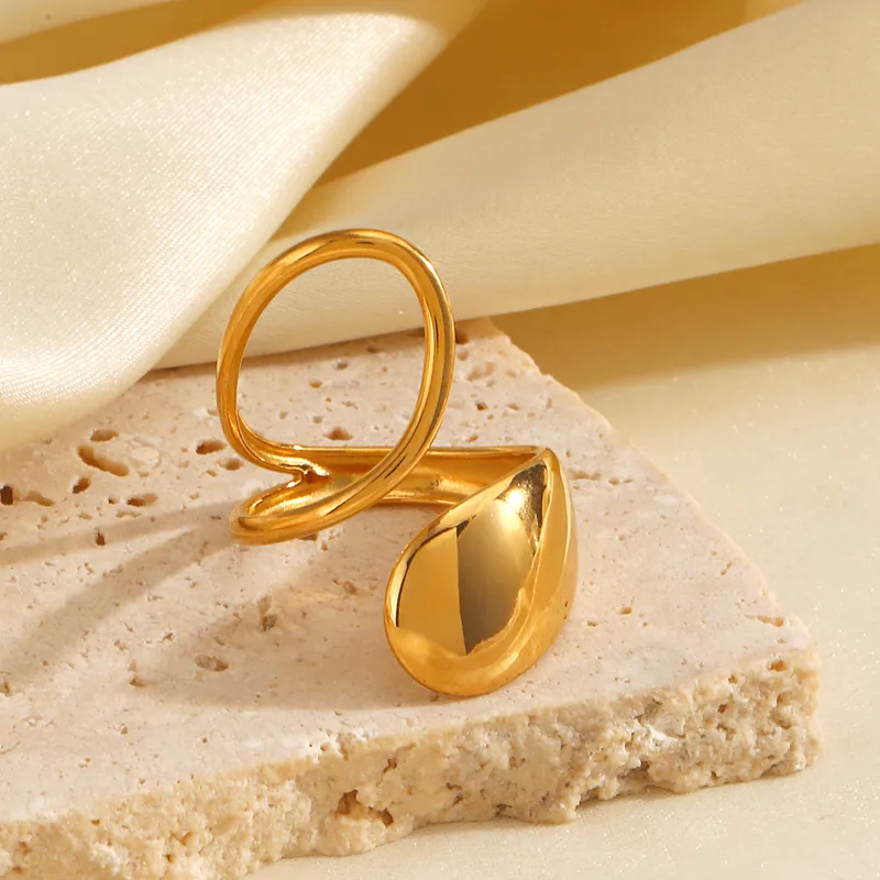 Abstract Teardrop Adjustable Ring - Image 3